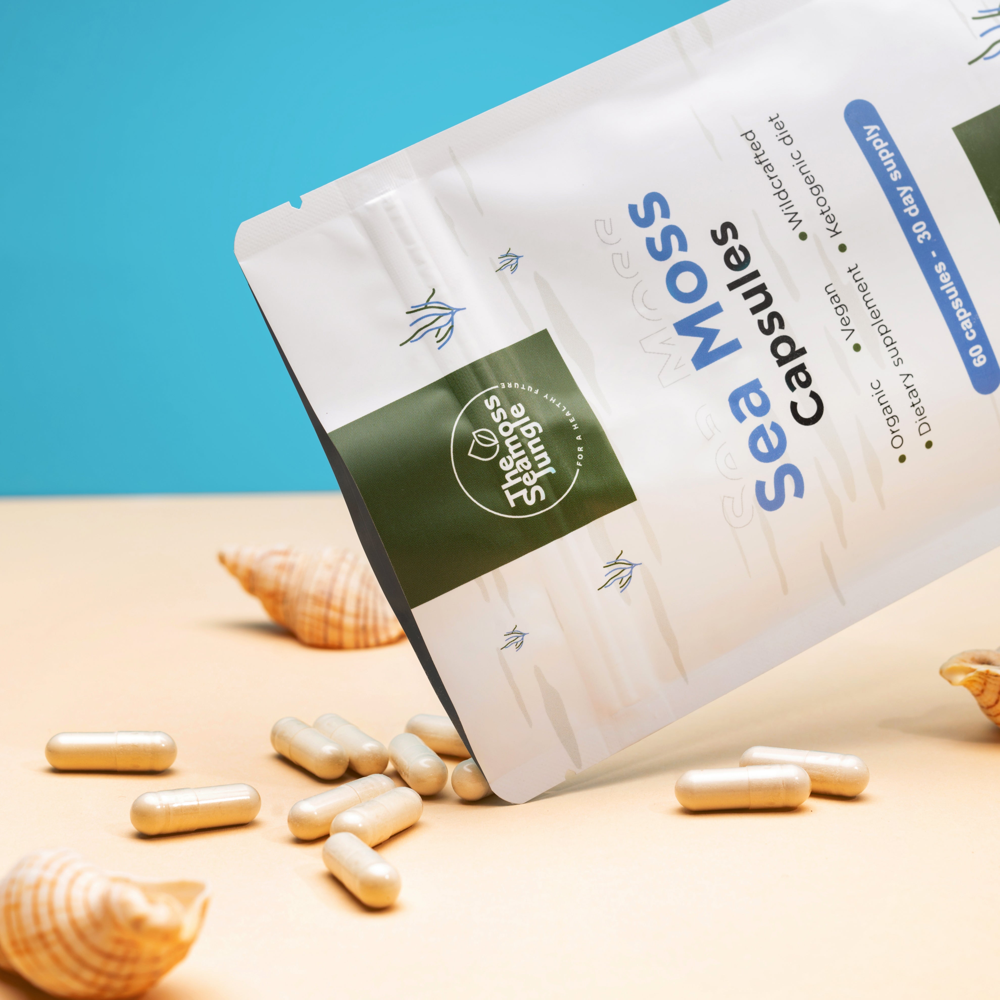 Geopend zakje Sea Moss Capsules.